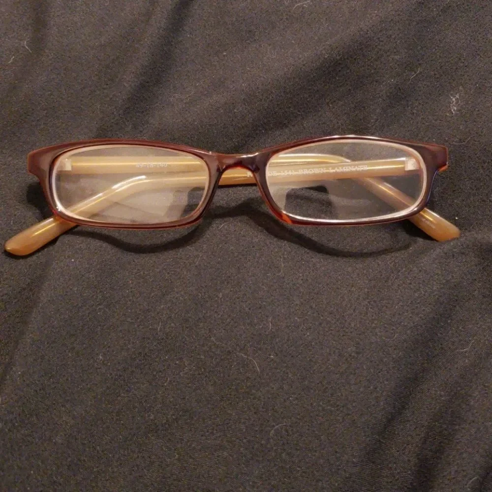Brown square/oval glasses